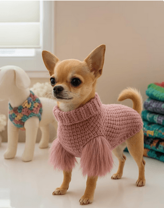 Fringed Dog Sweater with Boho Flair