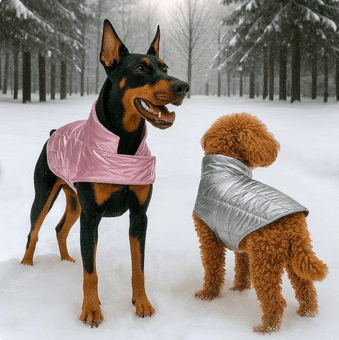 Metallic Puffer Jacket for Dogs Who Disco